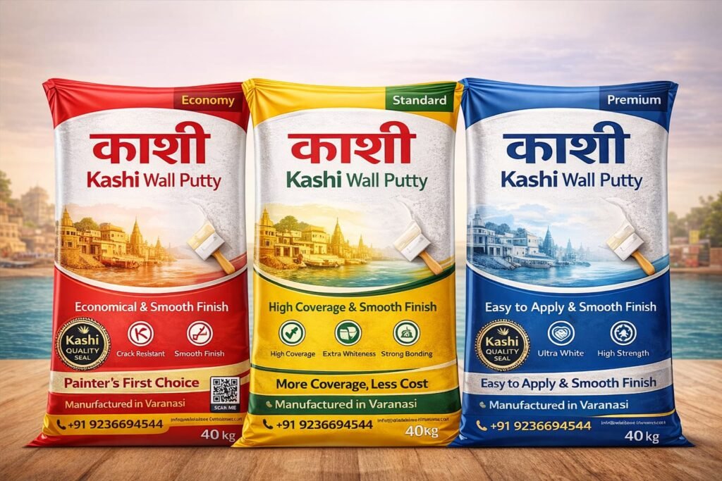 Kashi Buildcoat Premium Wall Putty – Strong Bond | Smooth Finish | Long Life Protection
